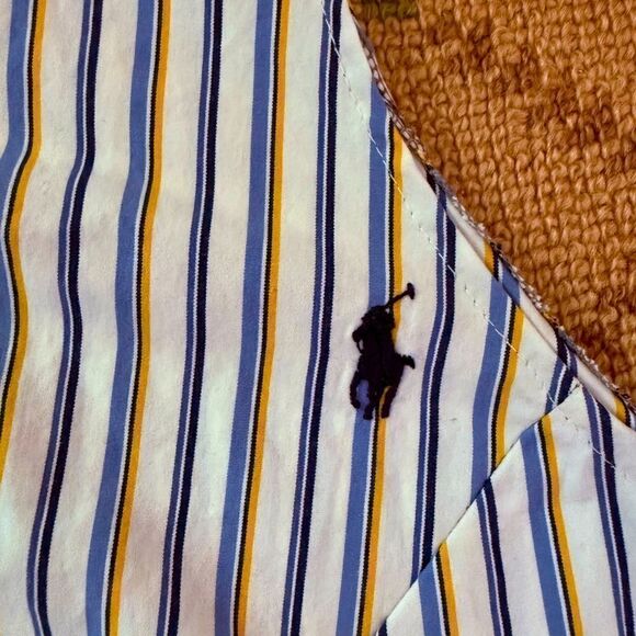 Polo by Rsalph Lauren striped button down cropped tank NWOT M/L - Picture 7 of 9